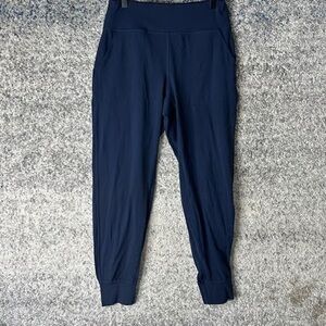 Lululemon Joggers Womens 8 Navy Blue High Rise Cuffed Pants Pockets Athletic